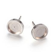 201 Stainless Steel Stud Earring Settings STAS-T004-08