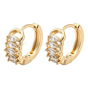 Серьги-кольца из латуни с прозрачными циркониями EJEW-B035-41KCG