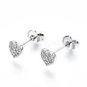 Серьги-гвоздики из циркония EJEW-T046-26P-NF