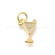 Латунные микропаве прозрачные подвески с фианитом KK-L225-009G-01