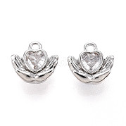 Латунные микропаве прозрачные кубические циркониевые подвески KK-N267-20P