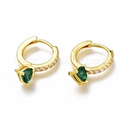 Серьги-кольца из латуни с микро-паве из фианита ZIRC-H102-14A-G