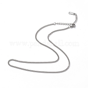 304 Stainless Steel Curb Chain Necklace for Men Women NJEW-K245-015A
