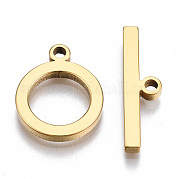 201 Stainless Steel Toggle Clasps STAS-Q241-007G-NF