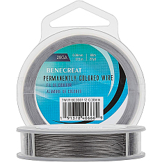 BENECREAT 80m 0.38mm 7-Strand Tiger Tail Beading Wire 201 Stainless Steel Nylon Coated Craft Jewelry Beading Wire for Crafts Jewelry Making TWIR-BC0001-12-0.38mm