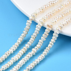 Brins de perles de culture d'eau douce naturelles, perles de perles keshi baroques, pépites, couleur de coquillage, 4~5x4~5x2~3mm, Trou: 0.7mm, Environ 81~91 pcs/chapelet, 14.17 pouce (36 cm)