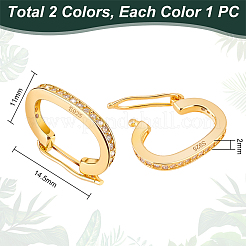 2 fermoir torsadé en argent sterling plaqué rhodium 2 couleurs avec 925 micro-pavés de zircones cubiques transparentes&nbsp;FIND-PH0018-35A