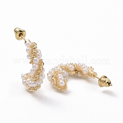 Orecchini a bottone a forma di c&nbsp;EJEW-D277-15G