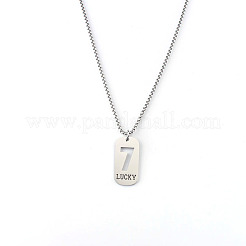 201 Edelstahl-Hundeanhänger mit der Glückszahl 7 für Damen und Herren&nbsp;WGF2A89-01