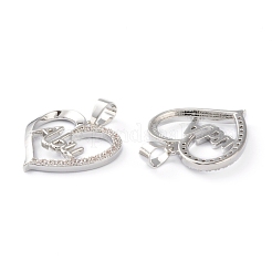 Messing micro pave klare zirkonia anhänger&nbsp;ZIRC-Z007-11P