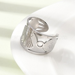 Bagues de manchette ouvertes en acier inoxydable 304 pour femmes&nbsp;RJEW-A099-01P