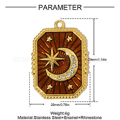 304 Edelstahl-Emaille-Anhänger&nbsp;STAS-OY004-76G