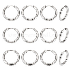 6 par de pendientes de aro huggie de acero inoxidable 202 resistentes al deslustre&nbsp;EJEW-TA0001-57C