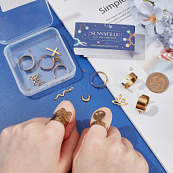 DIY-Set zur Herstellung von Manschettenringen aus Edelstahl mit Charms&nbsp;DIY-SC0026-07G
