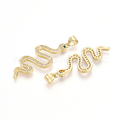 Pendentifs avec zircon cubiques à micro-pavés en laiton&nbsp;KK-T070-55G