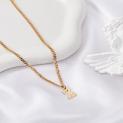 Collier avec pendentif lettre en acier inoxydable 304&nbsp;NJEW-LP0001-33Z-G
