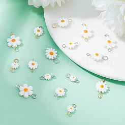 16 pièce 8 styles de breloques de connecteur de fleur de marguerite en coquillage d'eau douce naturelle&nbsp;PALLOY-FH00118