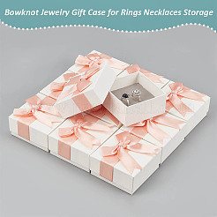 Quadratische Aufbewahrungsboxen für Schmucksets aus Papppapier&nbsp;LS-CON-WH0086-097C