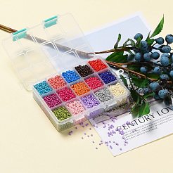 375g 15 colori perle di semi di vetro di vernice da forno&nbsp;SEED-JP0004-03-3mm