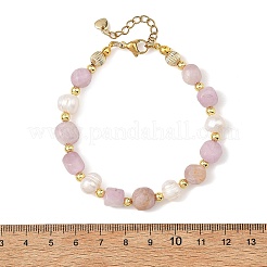 Pépites de kunzite naturelle et perles de culture d'eau douce naturelles (pomme de terre)&nbsp;BJEW-JB14388