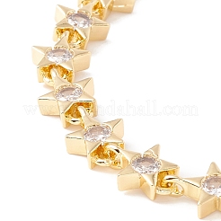 Klares kubisches Zirkonia-Sternglied-Kettenarmband&nbsp;BJEW-I301-06G