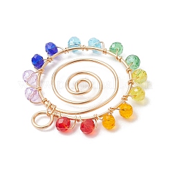 Chakra-Anhänger aus Backfarbe und Glas&nbsp;PALLOY-JF02745-02