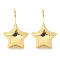 Boucles d'oreilles pendantes étoile en laiton&nbsp;EJEW-B132-05G
