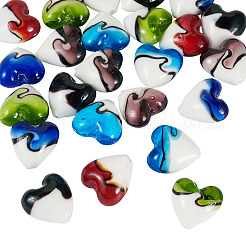 24pcs 6 Farben handgemachte Bunte Malerei-Perlen&nbsp;LAMP-CW0001-09