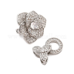 Messing Micro Pave klare Zirkonia Falte über Verschlüsse&nbsp;KK-C075-09P