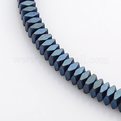 Bereift Quadrat galvanisieren unmagnetische synthetischen Hämatitkornen Stränge&nbsp;G-P046-08