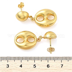 Orecchini ovali in acciaio inossidabile 304 per donna&nbsp;EJEW-A125-39G