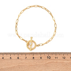 Bracciali a maglie rotonde piatte in acciaio inossidabile 304&nbsp;BJEW-R027-06G-02