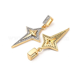 Messing micro pave klare zirkonia anhänger&nbsp;KK-G543-15GP-03
