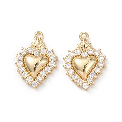 Placage de crémaillère en laiton micro pavé pendentifs en zircone cubique claire&nbsp;KK-L155-52G