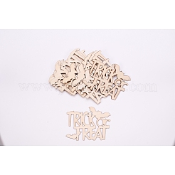 Dolcetto o scherzetto ornamenti di ritagli di legno vuoti di Halloween&nbsp;WOOD-L010-03