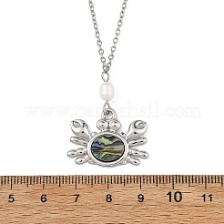 Collier avec pendentif en alliage de nacre d'ormeau naturelle&nbsp;NJEW-JN06524