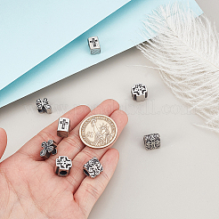 8 Stück 4 Stile 304 Edelstahl europäischen Perlen&nbsp;STAS-GA0001-81