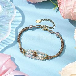 Gliederarmbänder aus Glas und ABS-Kunststoff mit Perlenimitat&nbsp;BJEW-JB10425