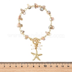 Bracelets à breloques en acier inoxydable 304 en forme d'étoile de mer&nbsp;BJEW-JB14373-01