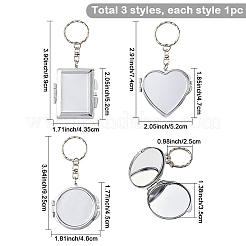 3 Stück 3 Stile Eisen-Schlüsselanhänger&nbsp;KEYC-SC0001-98P