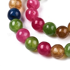 Gefärbt natürlichen weißen Jade Perlen Stränge&nbsp;G-T140-4mm-A15