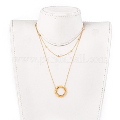 Set di collane con perline di vetro placcato ad anello&nbsp;NJEW-JN02626-03