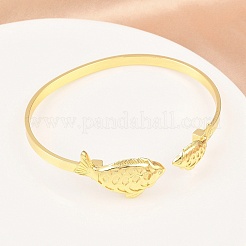 Brazaletes de latón con organismos marinos para mujer&nbsp;BJEW-D368-03A-G