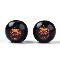 Perline europee in legno a tema Halloween&nbsp;WOOD-N016-04E