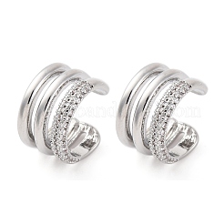Latón micro pave pendientes de gemelos de circonio cúbico transparente&nbsp;EJEW-H158-23P