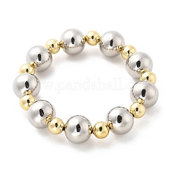Stretch-Armbänder aus Messing mit runden Perlen für Damen&nbsp;LS-BJEW-S159-01C