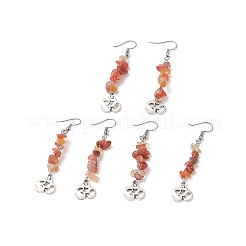 Natürliche Edelsteinchips baumeln Ohrringe&nbsp;EJEW-G336-01AS