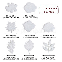 8 Stück 8 Stile Blumen- und Blatt-DIY-Silikonformen für Tassenmatten&nbsp;DIY-FW0001-25
