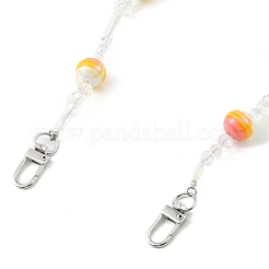 Chaînes de sac à main décoratives en perles de verre et de résine à rayures&nbsp;AJEW-BA00115