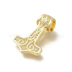 Porte micro ouvrent pendentifs zircone cubique en laiton de placage&nbsp;KK-Z086-65G-03
